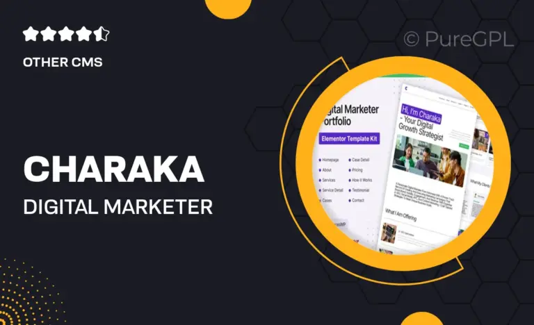charaka digital marketer portfolio elementor pro template kit