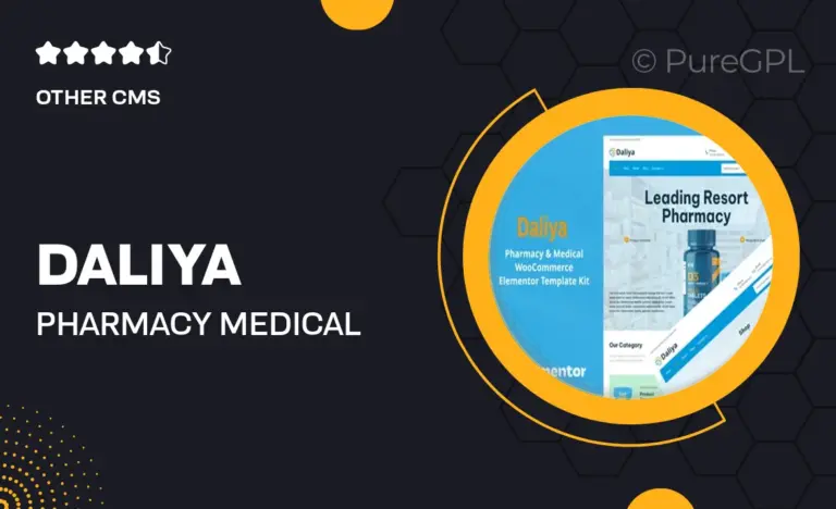 daliya pharmacy medical store woocommerce elementor pro template kit