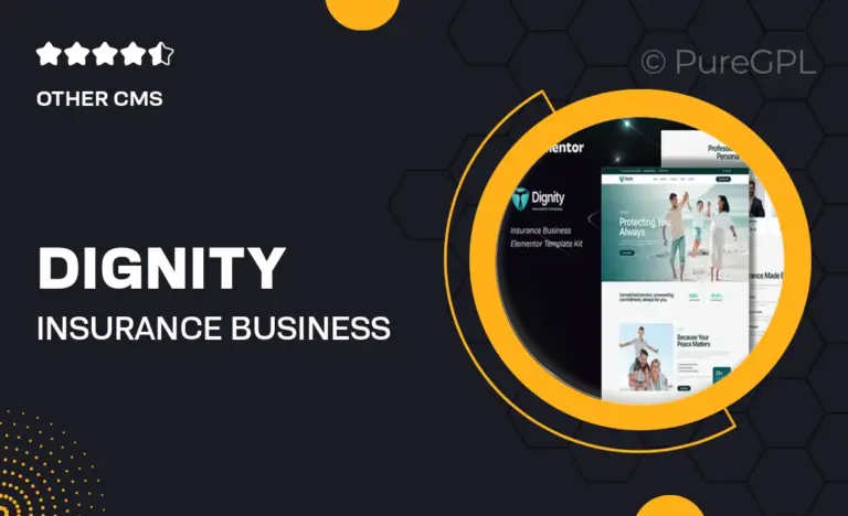 dignity insurance business elementor template kit