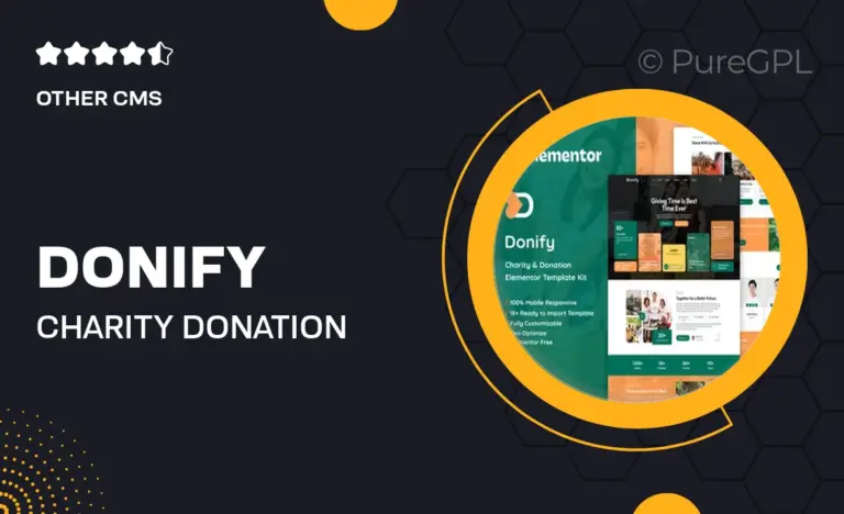 donify charity donation elementor template kit