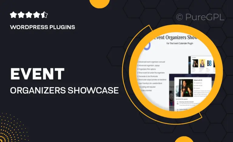 event organizers showcase for the event calendar