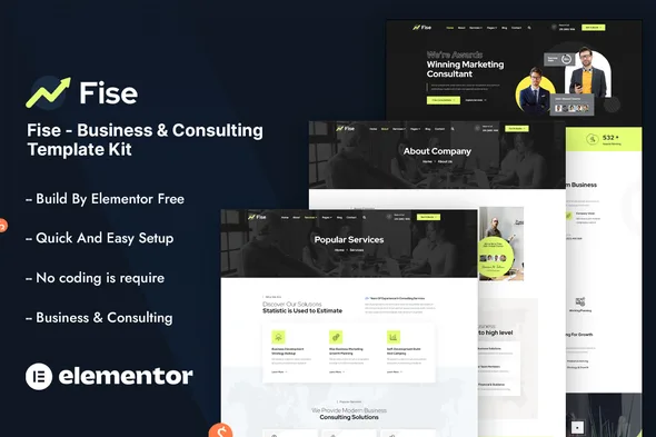 fise business consulting elementor template kit 1