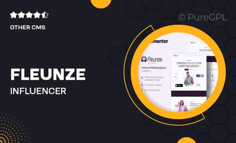 fleunze influencer marketing agency elementor template kit