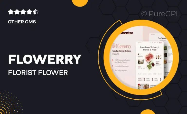 flowerry florist flower boutique elementor template kit
