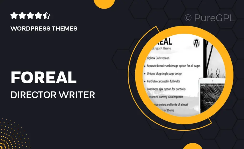 Foreal – Director, Writer WordPress Theme