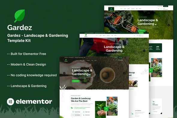 gardez landscape gardening elementor template kit 1