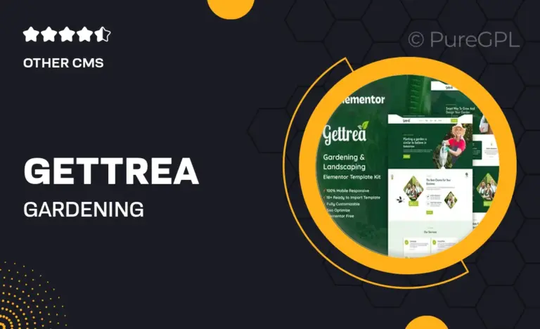 gettrea gardening landscaping elementor template kit