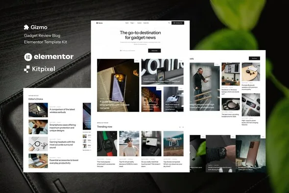 gizmo gadget review blog magazine elementor template kit 1