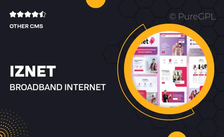 iznet broadband internet service provider elementor template kit