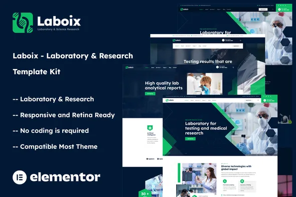 laboix laboratory research elementor template kit 1