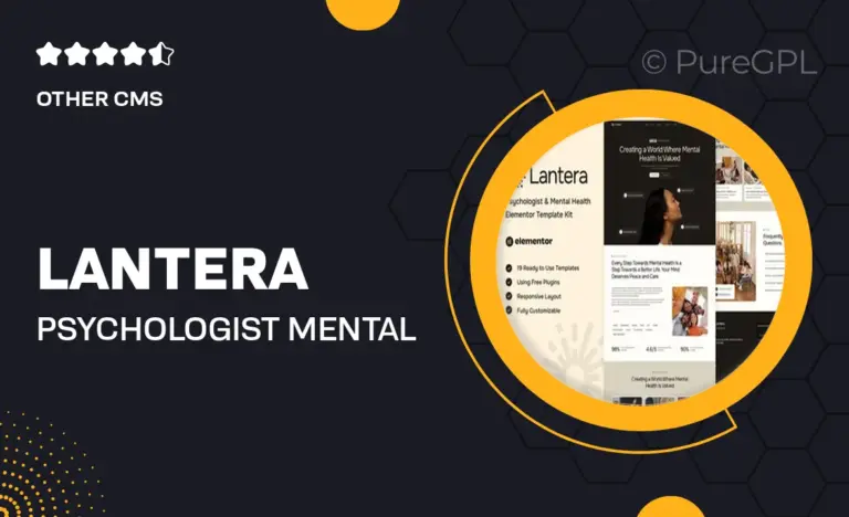 lantera psychologist mental health elementor template kit