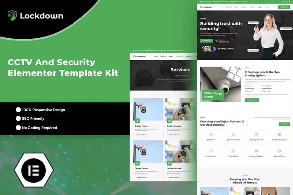 lockdown cctv security elementor template kit 1