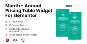Month – Annual Pricing Table Widget For Elementor