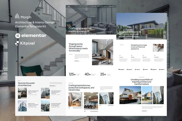 morph architecture interior design elementor template kit 1