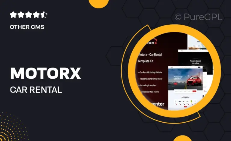 motorx car rental elementor template kit