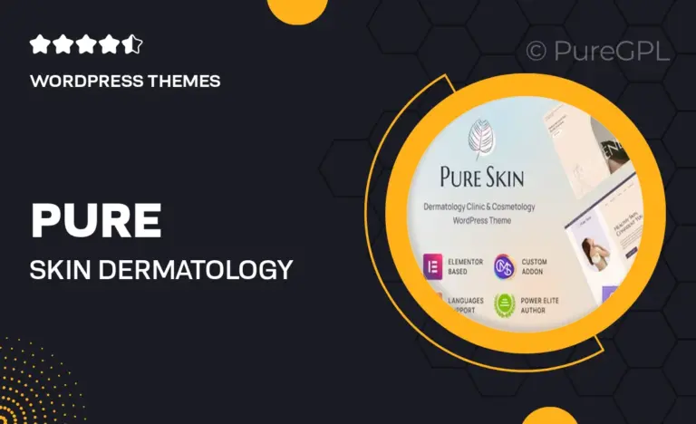 pure skin dermatology clinic cosmetology wordpress theme