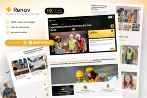Renov – Renovation & Plumbing Elementor Template Kit