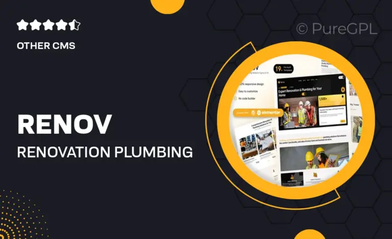 renov renovation plumbing elementor template kit