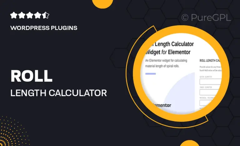 roll length calculator widget for elementor