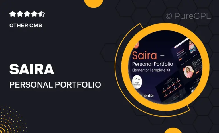 saira personal portfolio elementor template kit