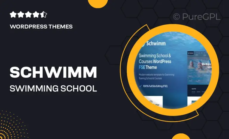 schwimm swimming school course fse wordpress theme
