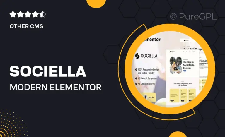 sociella modern elementor template kit for social media agencies