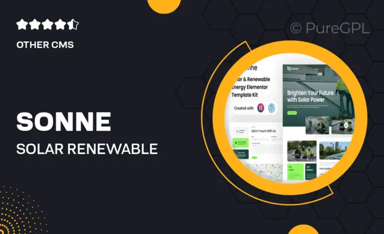 sonne solar renewable energy elementor template kit