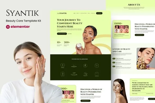 syantik beauty product elementor template kit 1