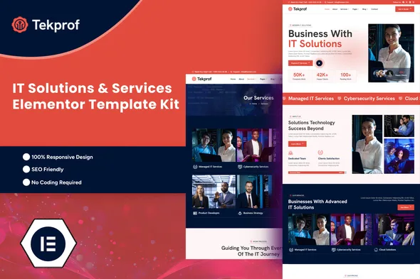tekprof it solution technology elementor template kit 1