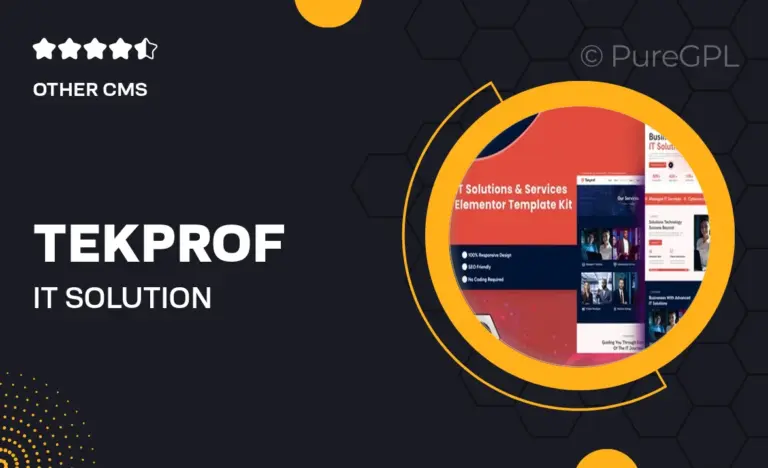 tekprof it solution technology elementor template kit