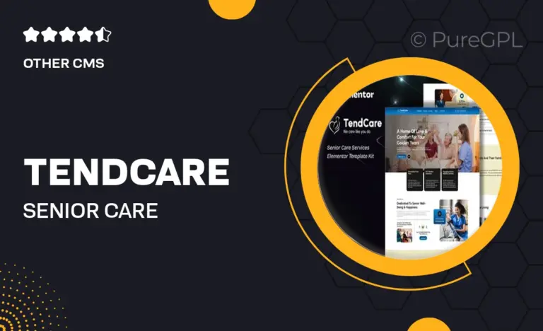 tendcare senior care services elementor template kit