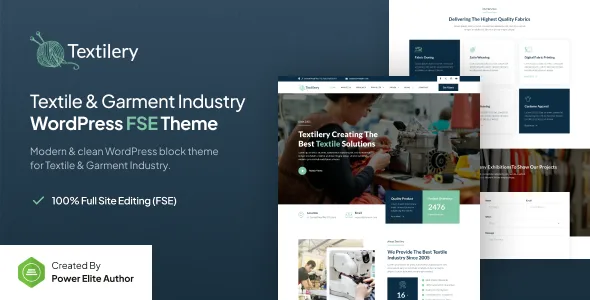 Textilery – Textile & Garment Industry FSE WordPress Theme