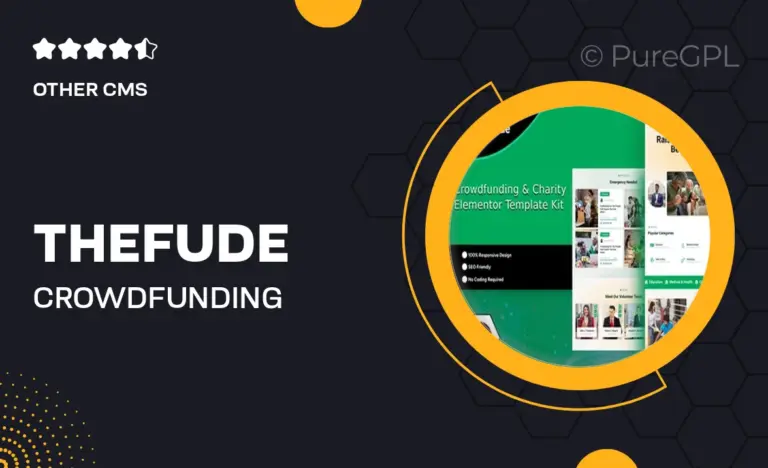 thefude crowdfunding charity elementor template kit