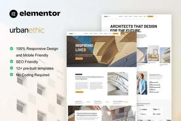 urbanethic architecture interior elementor template kit 1