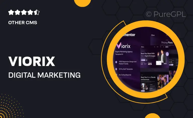 viorix digital marketing agency elementor template kit
