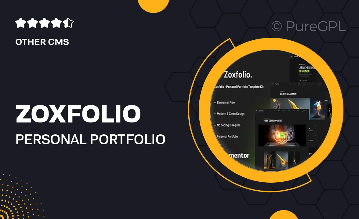 Zoxfolio – Personal Portfolio Elementor Template Kit