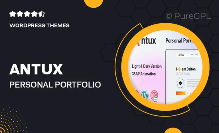 antux personal portfolio wordpress theme