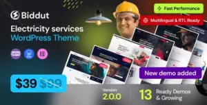 Biddut – Electricity Services WordPress Theme