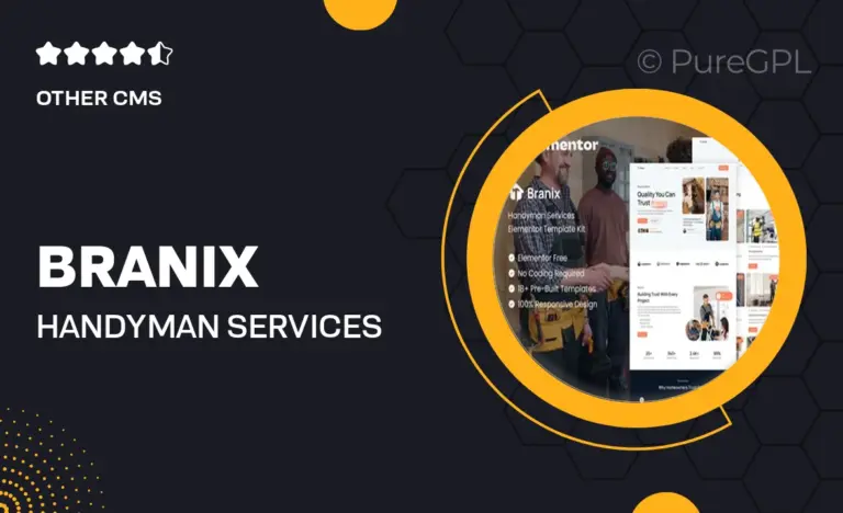 branix handyman services elementor template kit