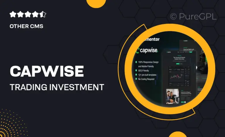 capwise trading investment elementor pro template kit
