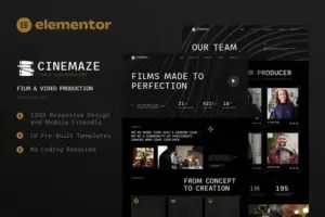 Cinemaze – Film & Video Production Elementor Template Kit