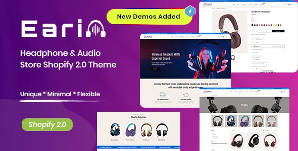 earin headphone audio store shopify 20 theme