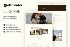 Elarisse – Wedding Photography Elementor Template Kit