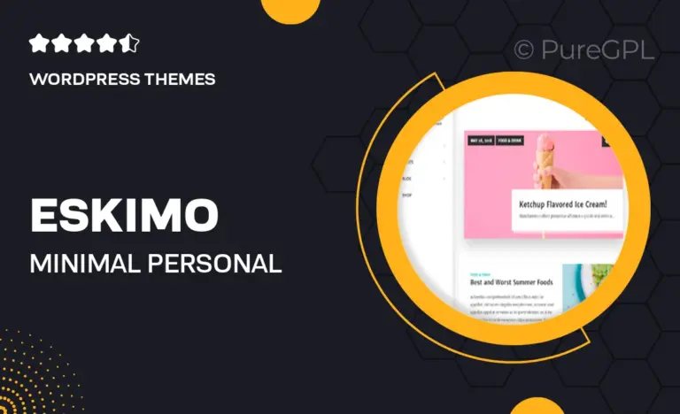 eskimo minimal personal wordpress blog shop theme