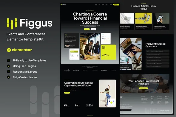 figgus finance investment elementor template kit 1
