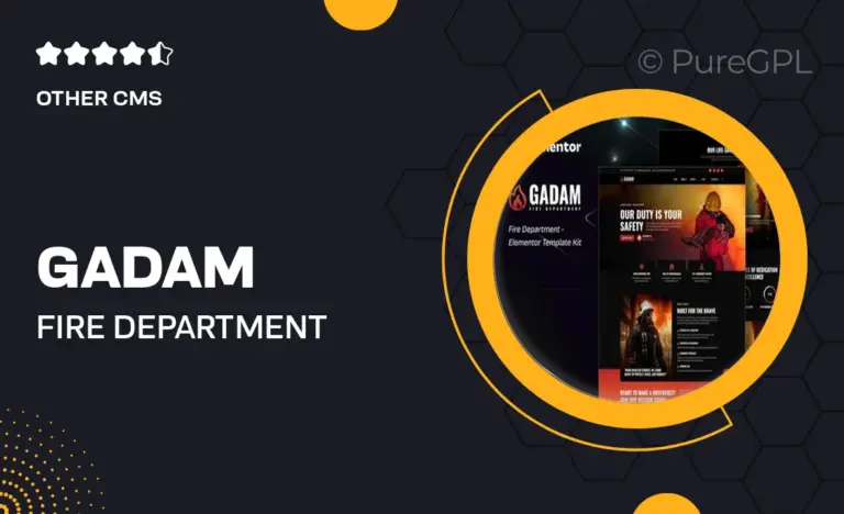 gadam fire department elementor template kit