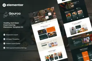 Gourca – Healthy & Clean Food Catering Elementor Template Kit