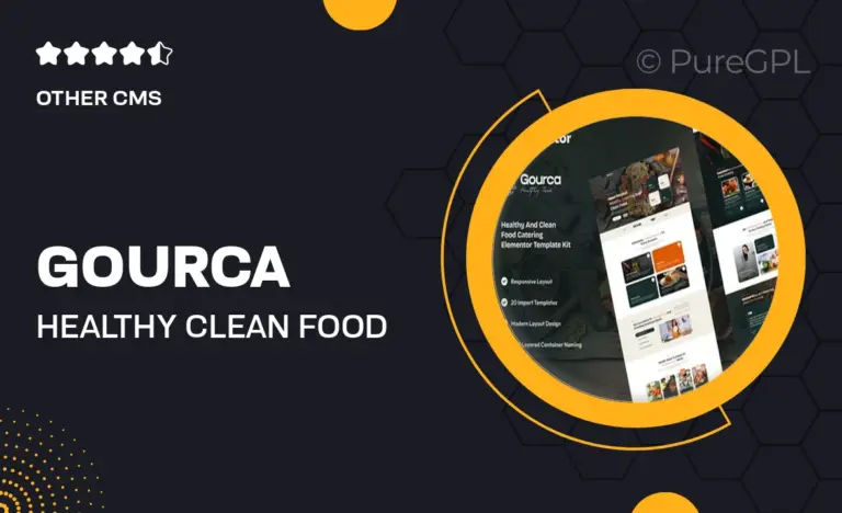 gourca healthy clean food catering elementor template kit