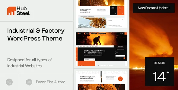 hubsteel industrial factory wordpress theme 1