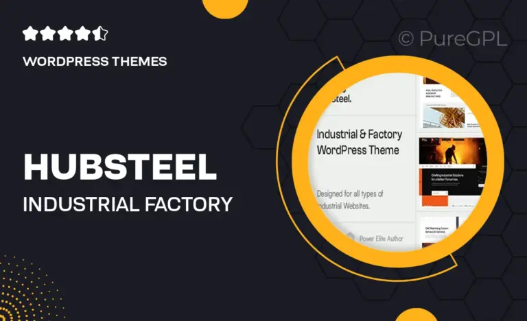 hubsteel industrial factory wordpress theme